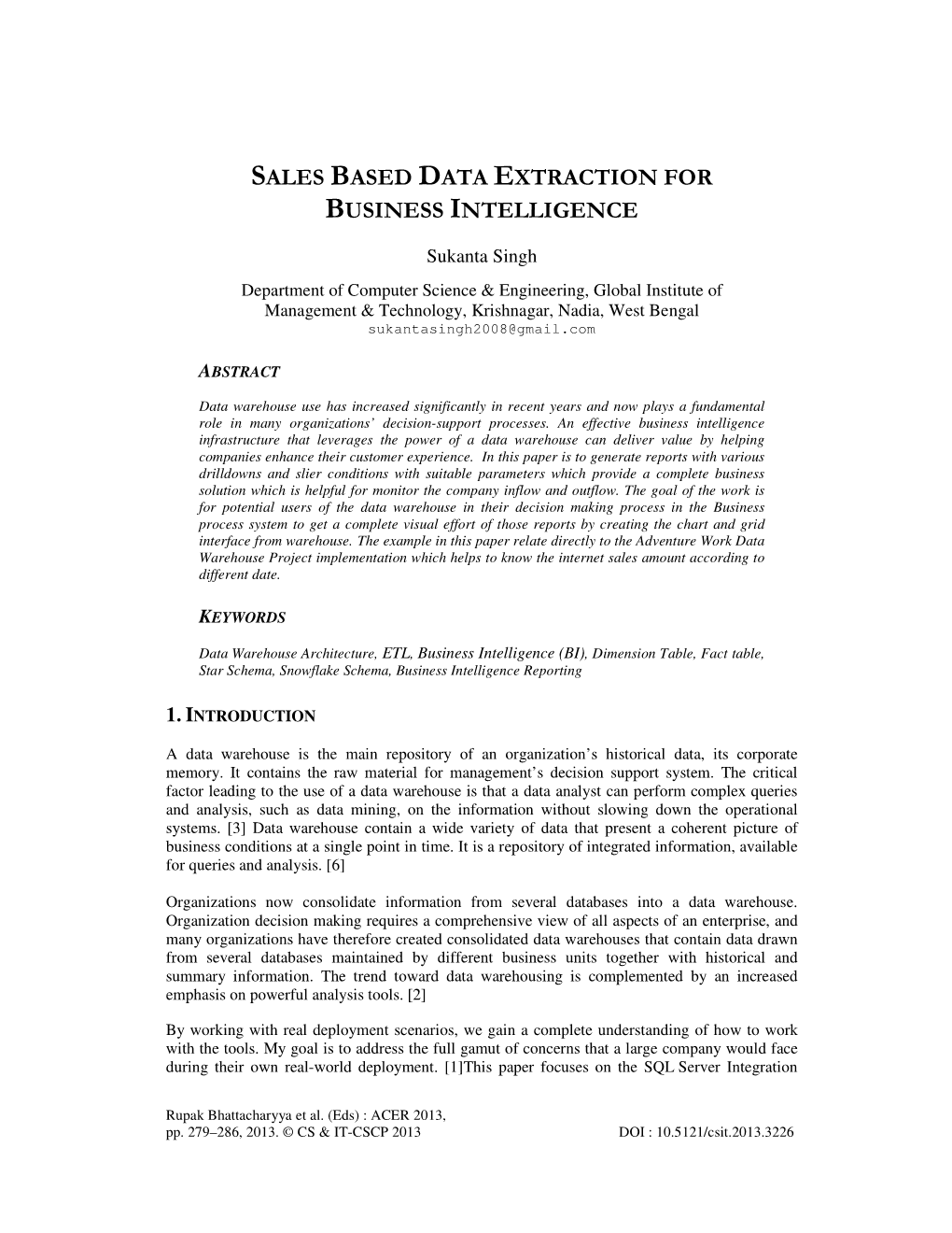 Sales Based Data Extraction for Business Intelligence