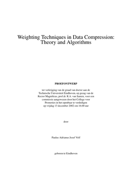 Weighting Techniques in Data Compression: Theory and Algorithms