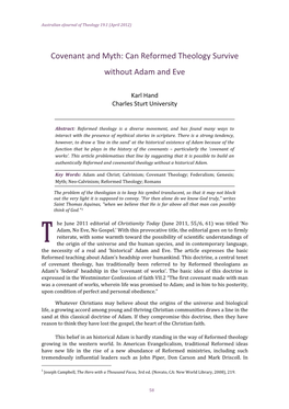 Covenant and Myth: Can Reformed Theology Survive Without Adam and Eve