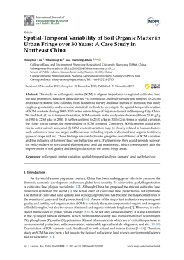 Spatial-Temporal Variability of Soil Organic Matter in Urban Fringe Over 30 Years: a Case Study in Northeast China