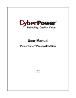 Powerpanel Personal Edition User Manual