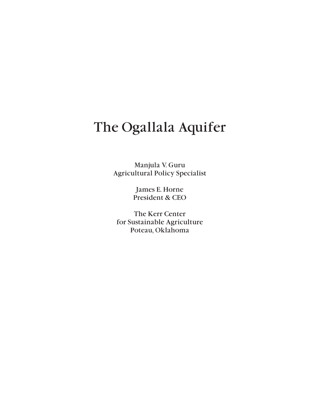 Ogallala Aquifer