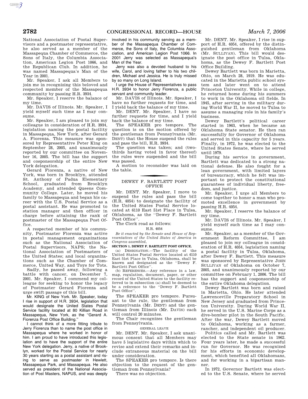 CONGRESSIONAL RECORD—HOUSE March 7, 2006 National Association of Postal Super- Involved in His Community Serving As a Mem- Mr