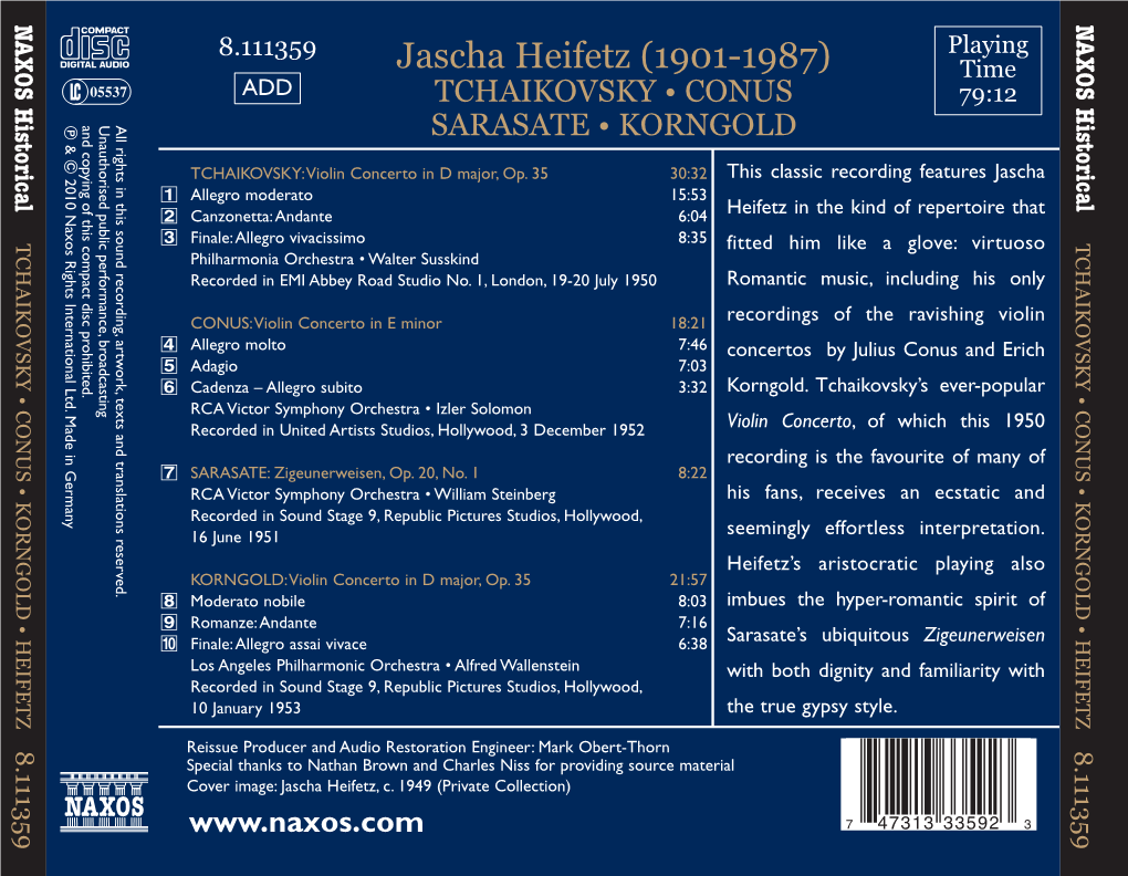 Jascha Heifetz (1901-1987)