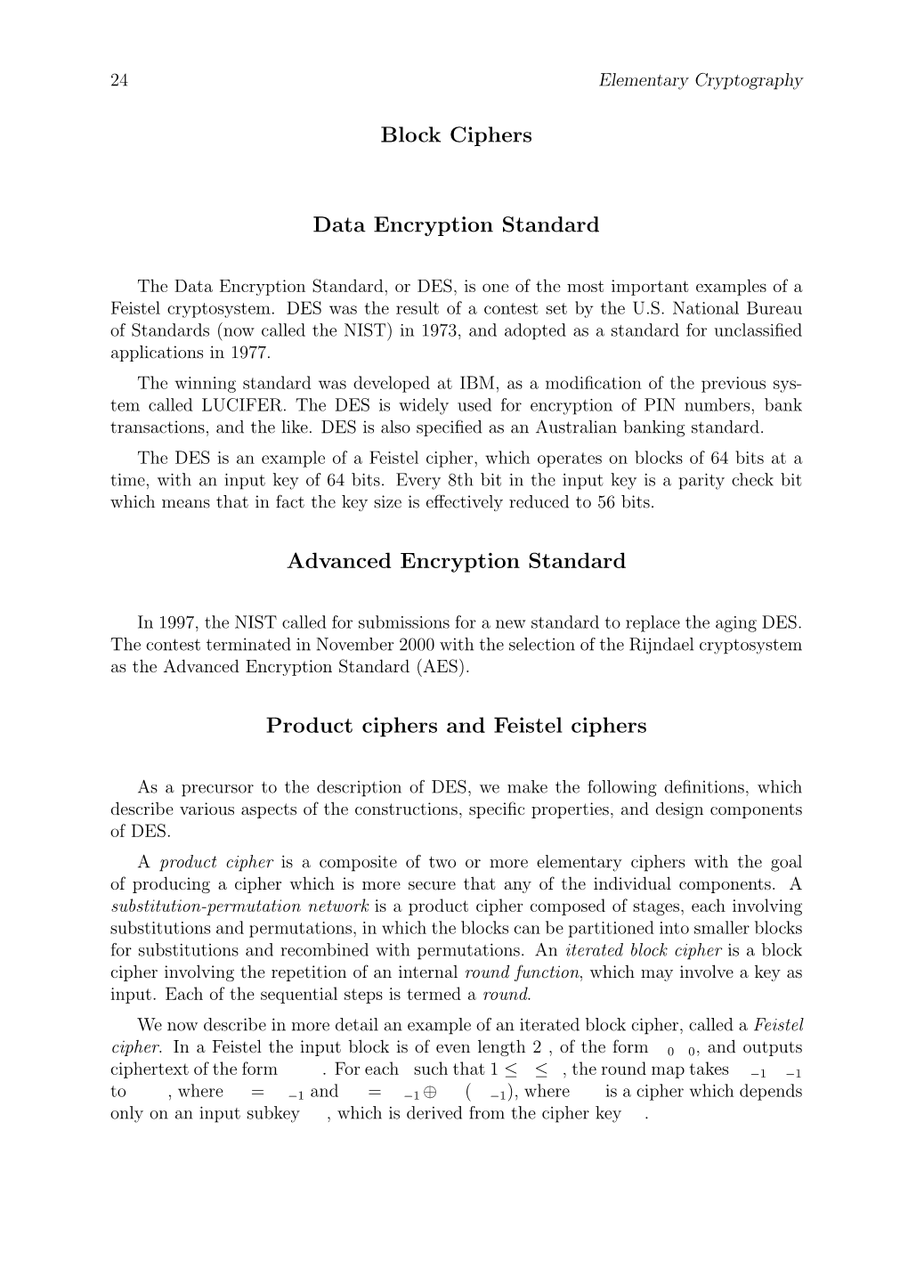 Block Ciphers Data Encryption Standard