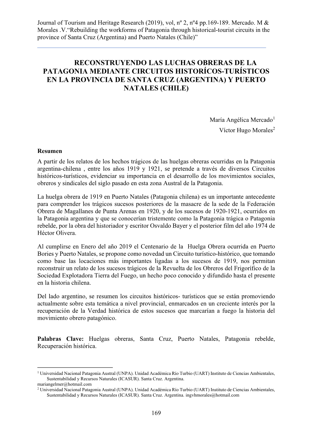 (2019), Vol, Nº 2, Nº4 Pp.169-189. Mercado. M