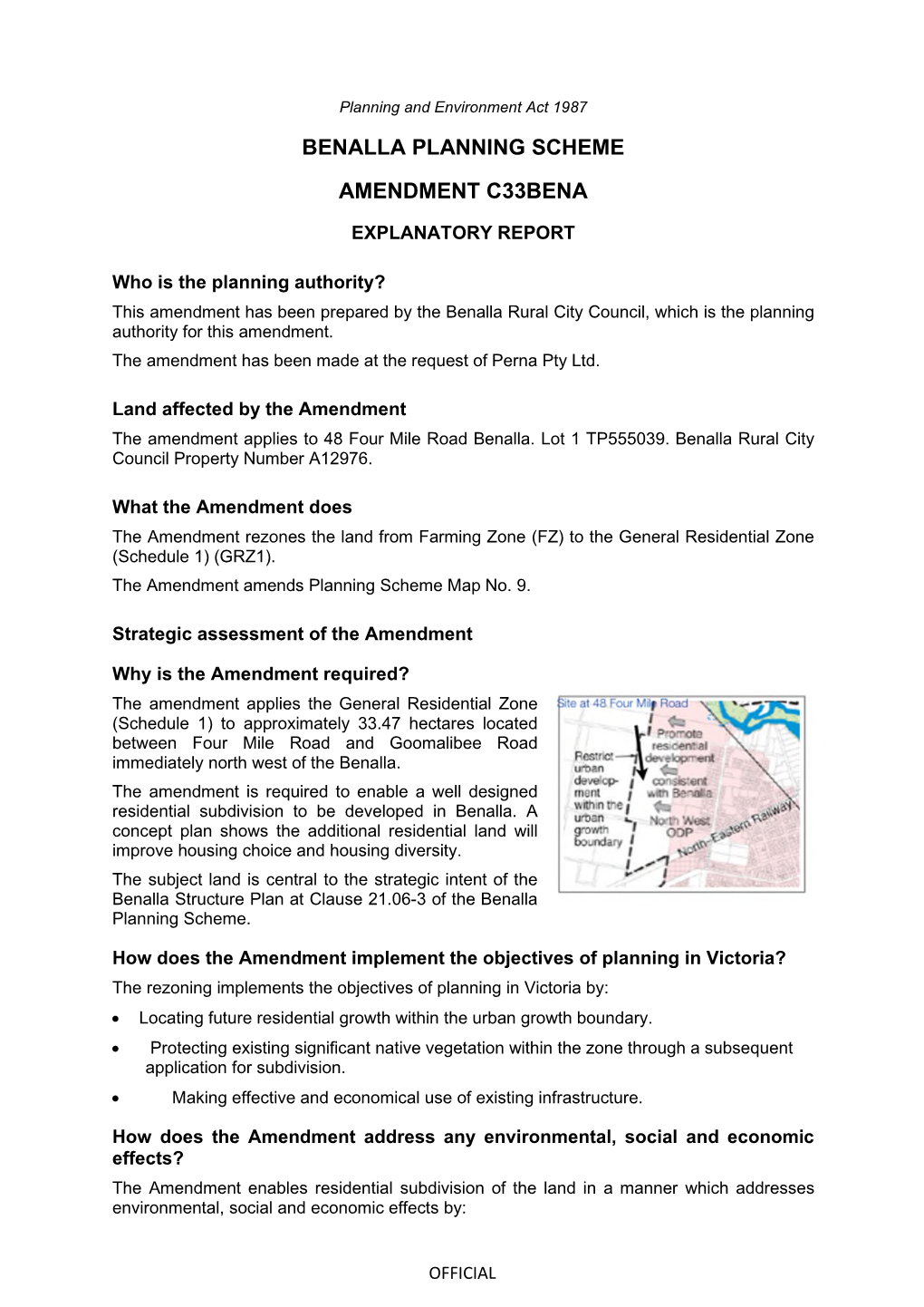 Benalla Planning Scheme Amendment C33bena