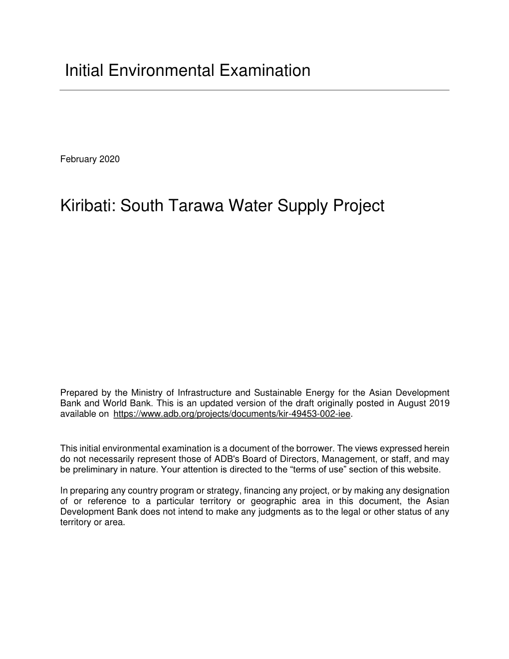 Environmental and Social Impact Assessment (ESIA) –Desalination