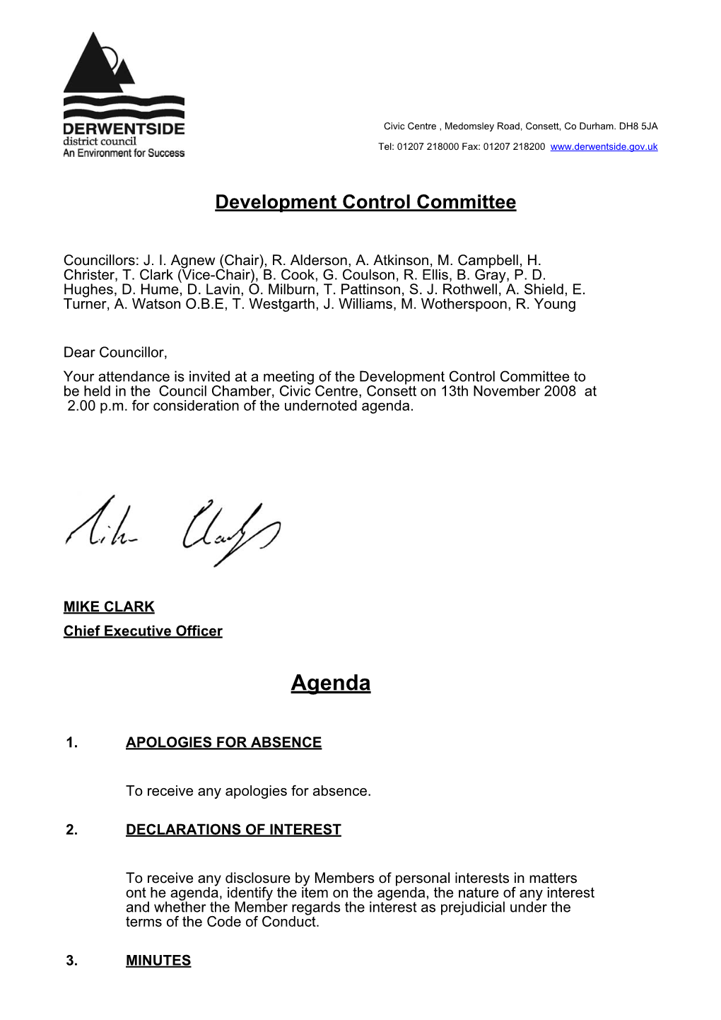 Development Control Committee 13 11 08
