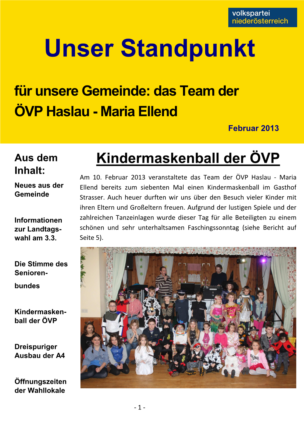 Unser Standpunkt Februar 2013