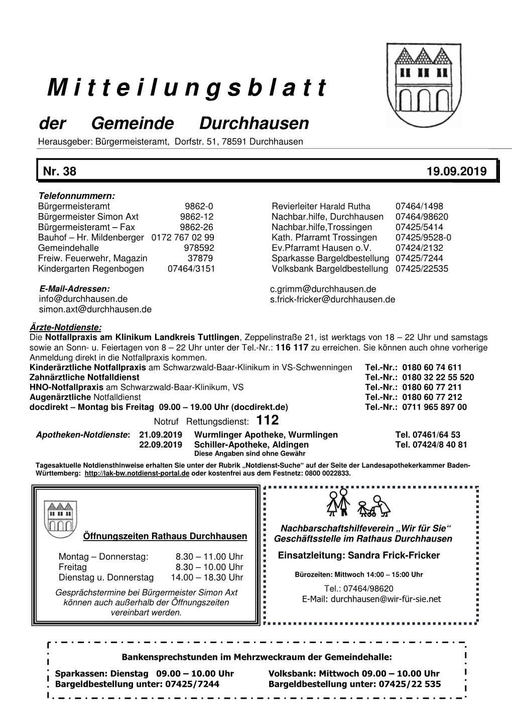 M Itteilungsblatt