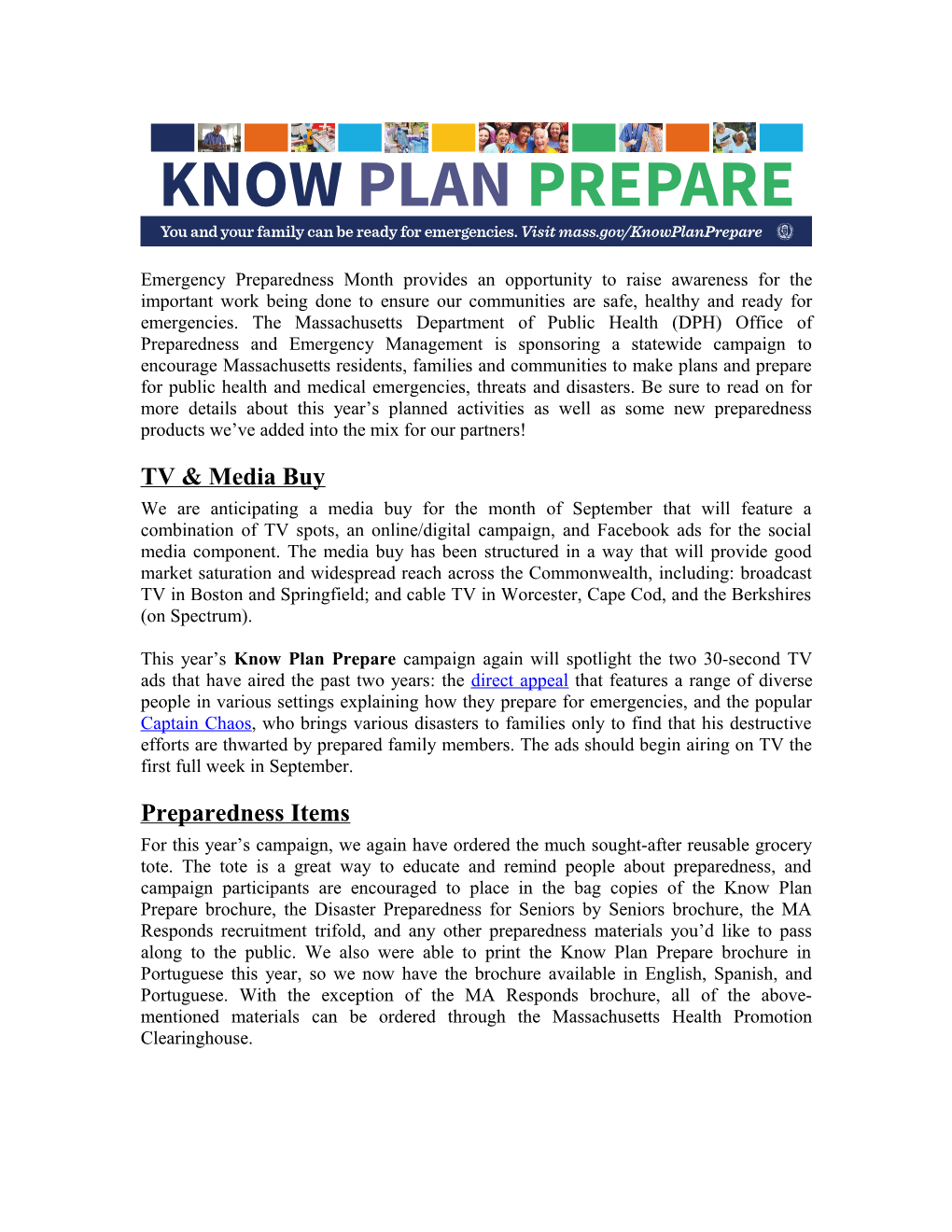 Emergency Preparedness Month Provides an Opportunity to Raise Awareness for the Important