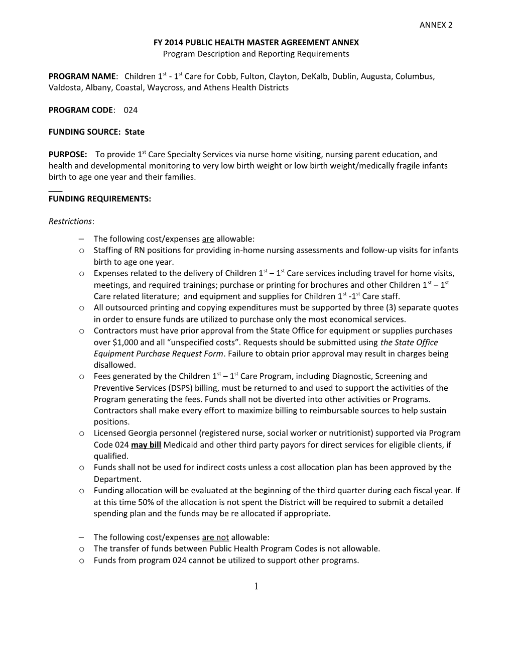 Fy 2014 Public Health Master Agreement Annex s1