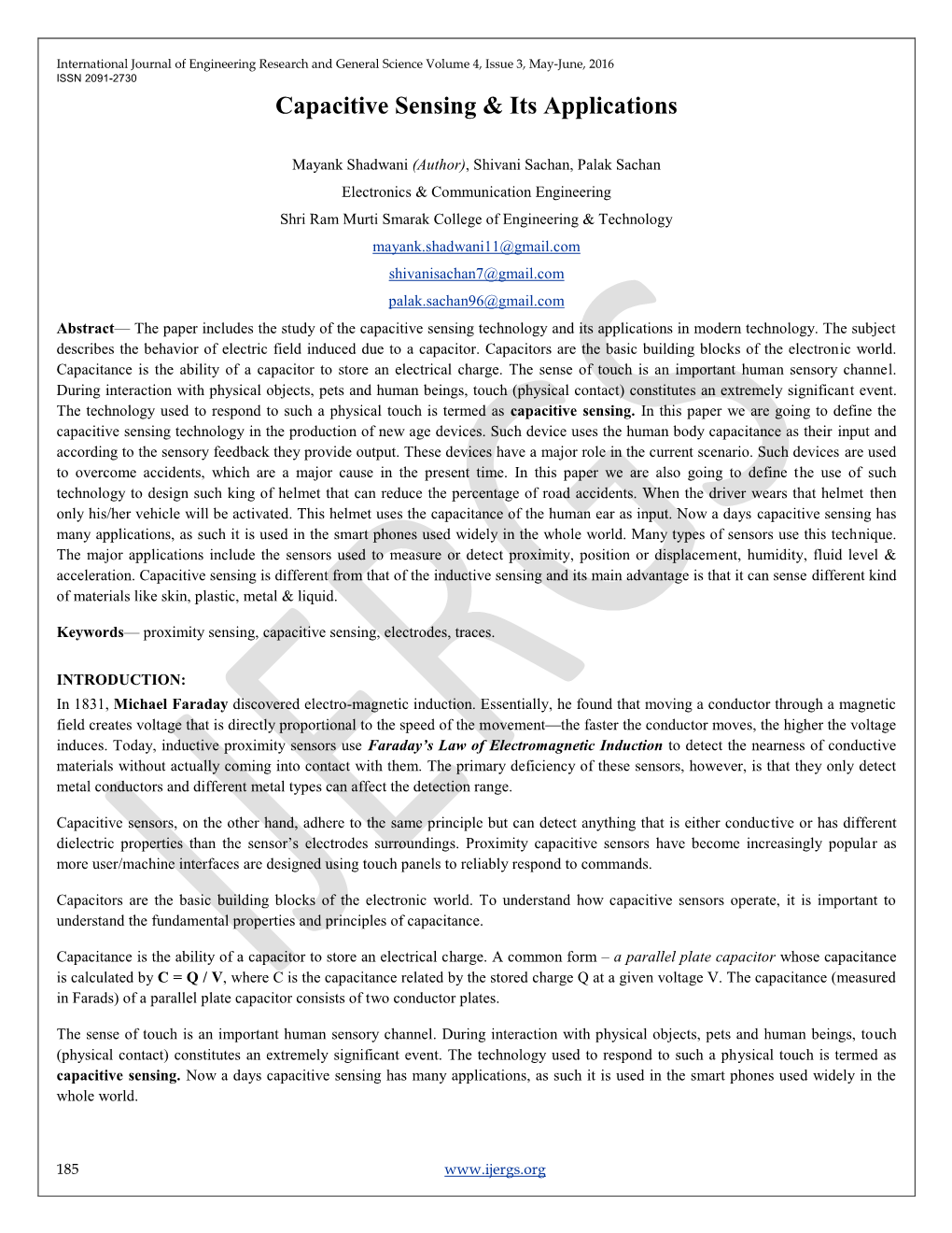 Capacitive Sensing & Its Applications