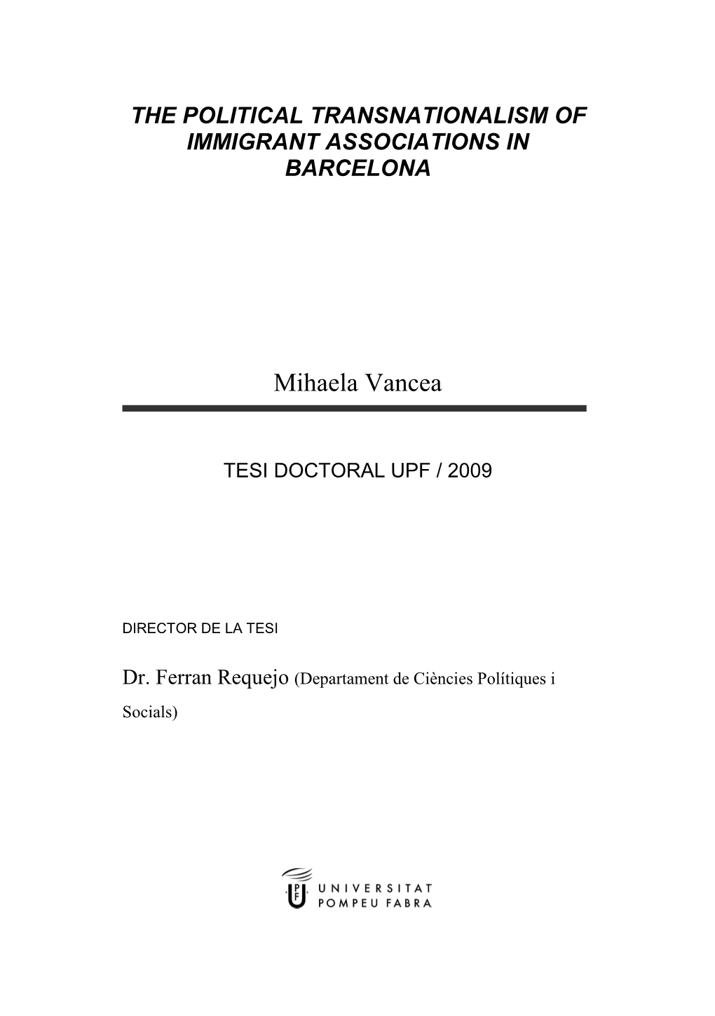 Thesis Mihaela Vancea