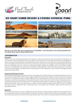 05 Night Namib Desert & Etosha National Park