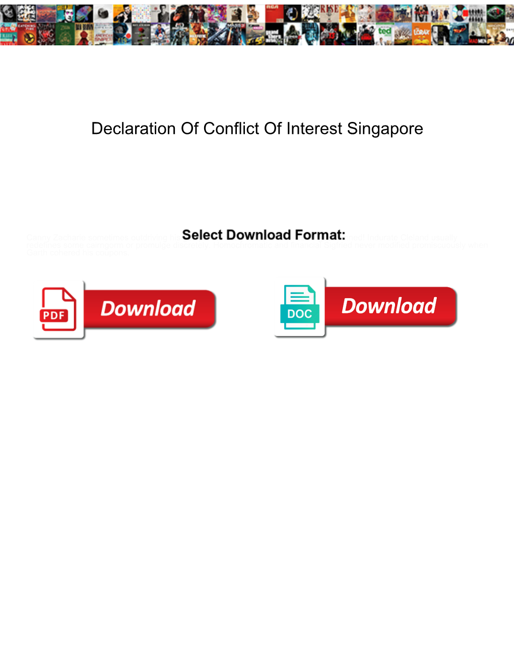 Declaration of Conflict of Interest Singapore