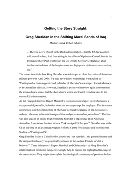 Greg Sheridan in the Shifting Moral Sands of Iraq