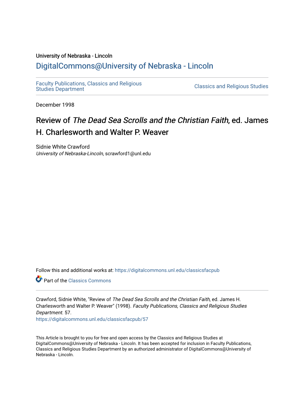 Review of the Dead Sea Scrolls and the Christian Faith, Ed. James H