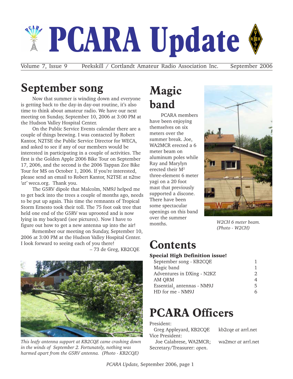 PCARA Update September 2006