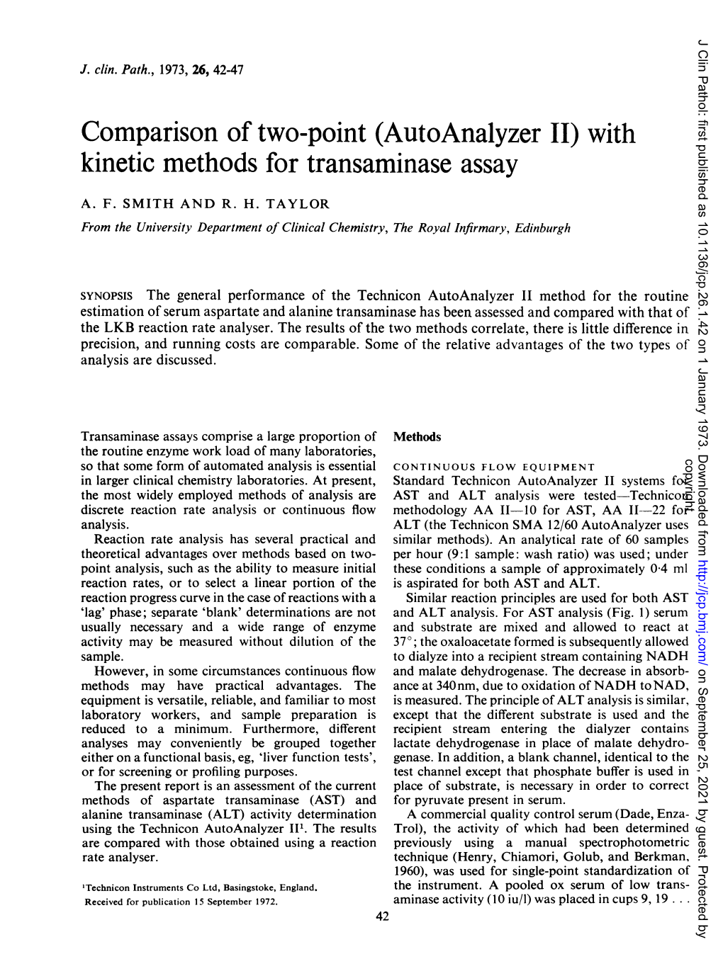 Kinetic Methods for Transaminase Assay