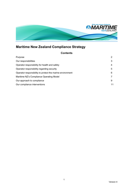 Maritime New Zealand Compliance Strategy