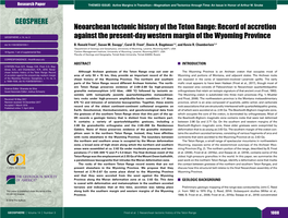 Neoarchean Tectonic History of the Teton Range: Record of Accretion