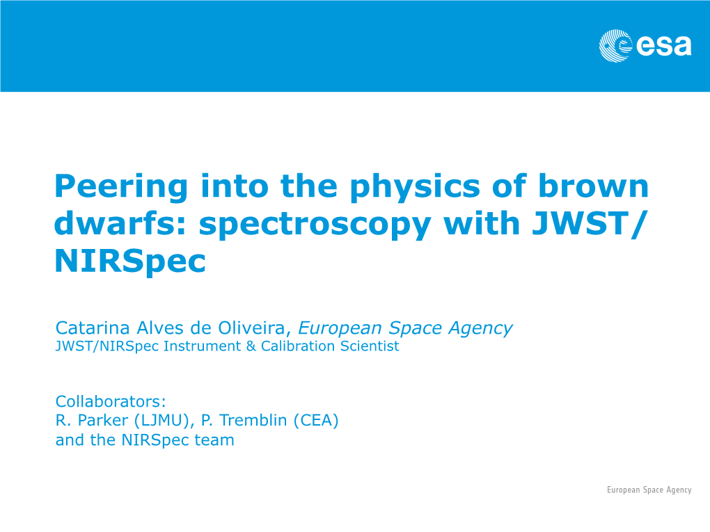 Peering Into the Physics of Brown Dwarfs: Spectroscopy with JWST/ Nirspec