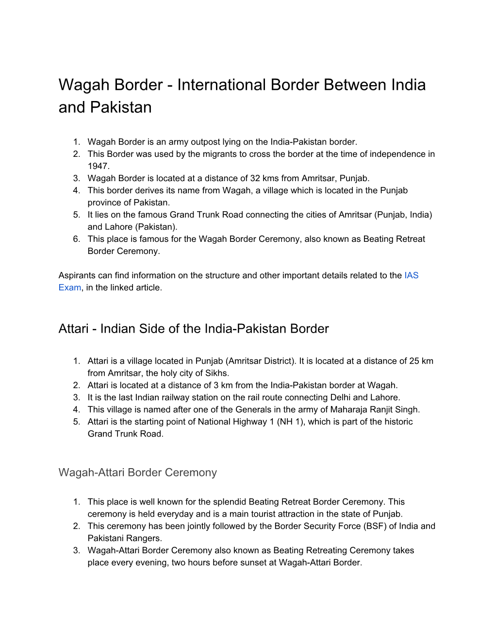 Wagah Border - International Border Between India and Pakistan