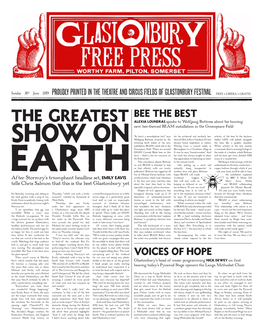 Proudly Printed in the Theatre and Circus Fields of Glastonbury Festival Free • Libera • Gratis