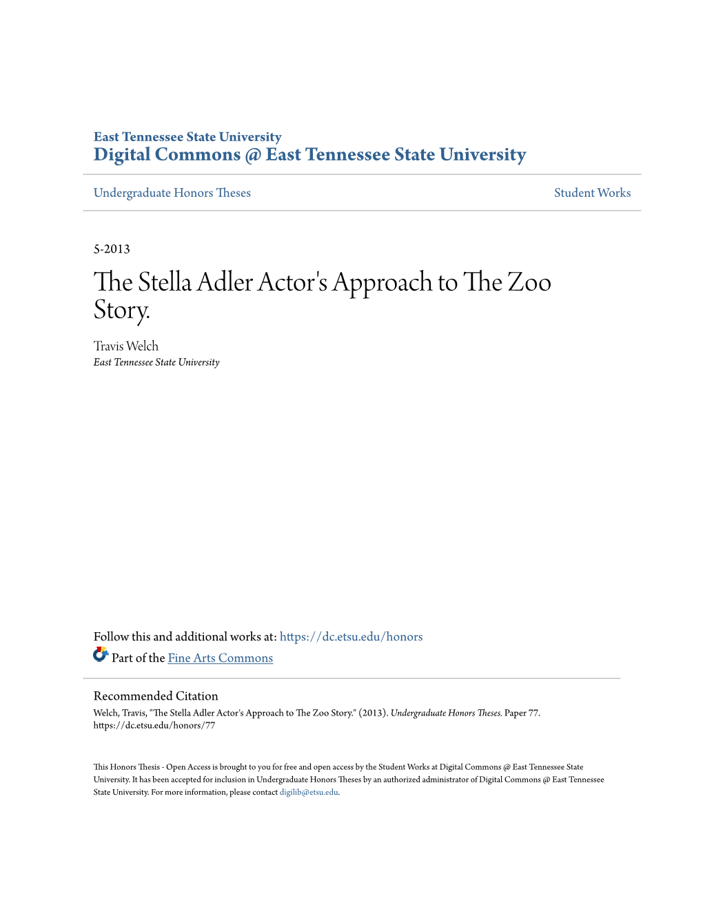 The Stella Adler Actor's Approach to the Zoo Story