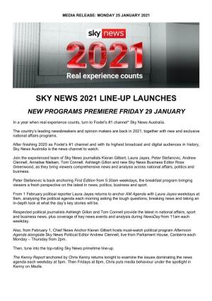 Sky News 2021 Line-Up Launches New Programs Premiere Friday 29 January
