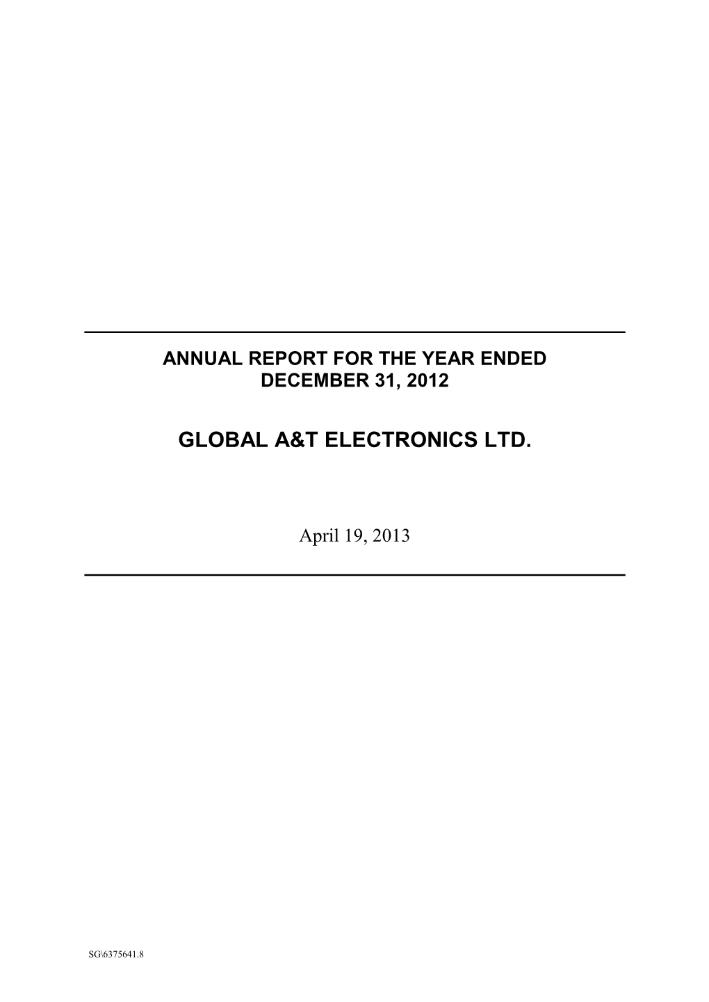 Global A&T Electronics Ltd