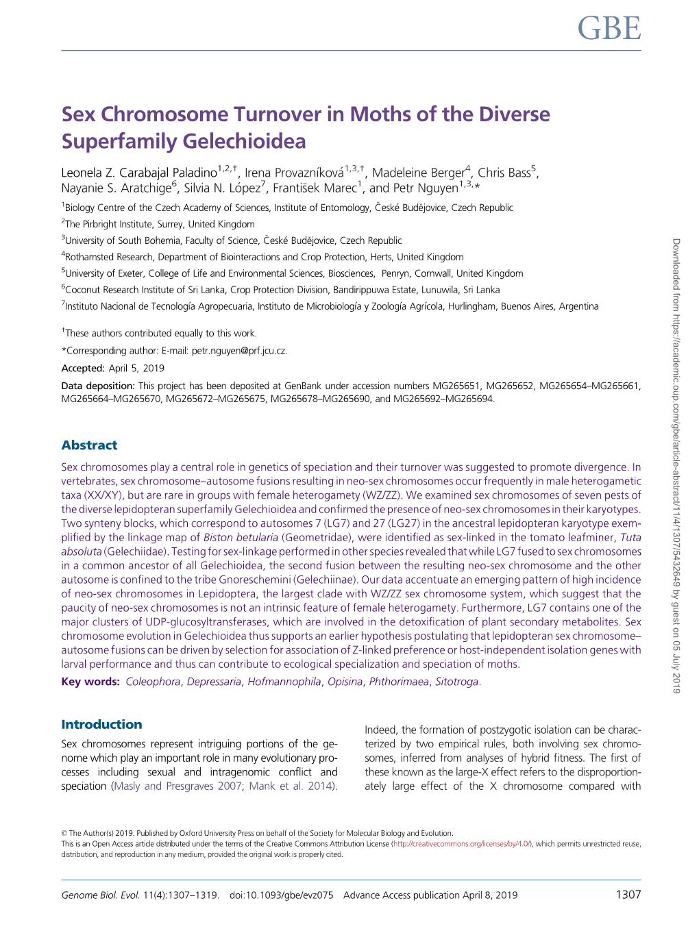 Sex Chromosome Turnover in Moths of the Diverse Superfamily Gelechioidea