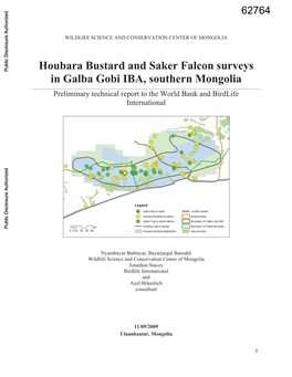 Houbara Bustard and Saker Falcon Surveys In