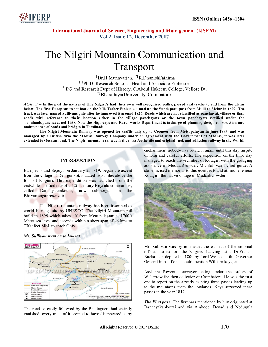 The Nilgiri Mountain Communication and Transport