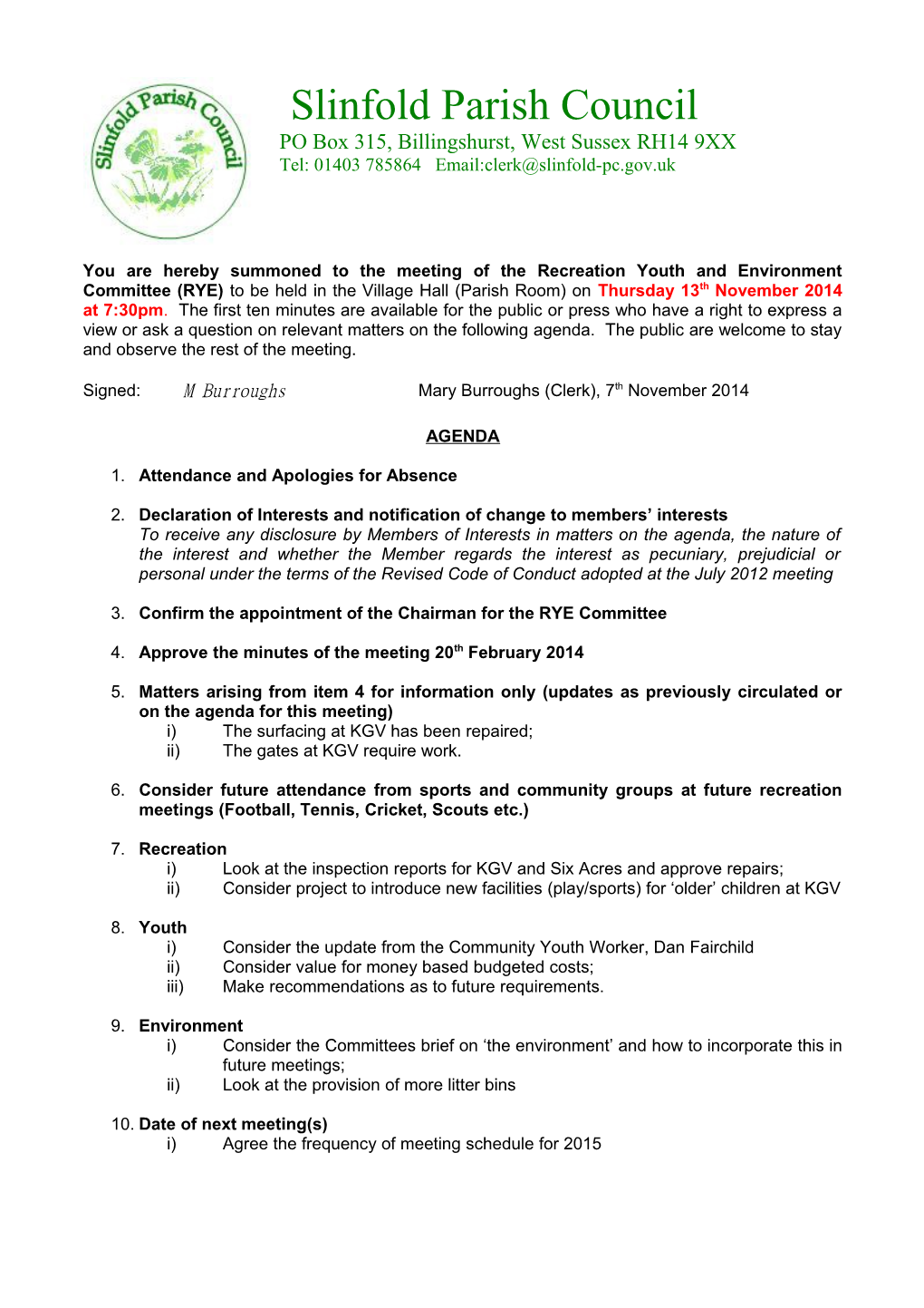 Slinfold Parish Council s4