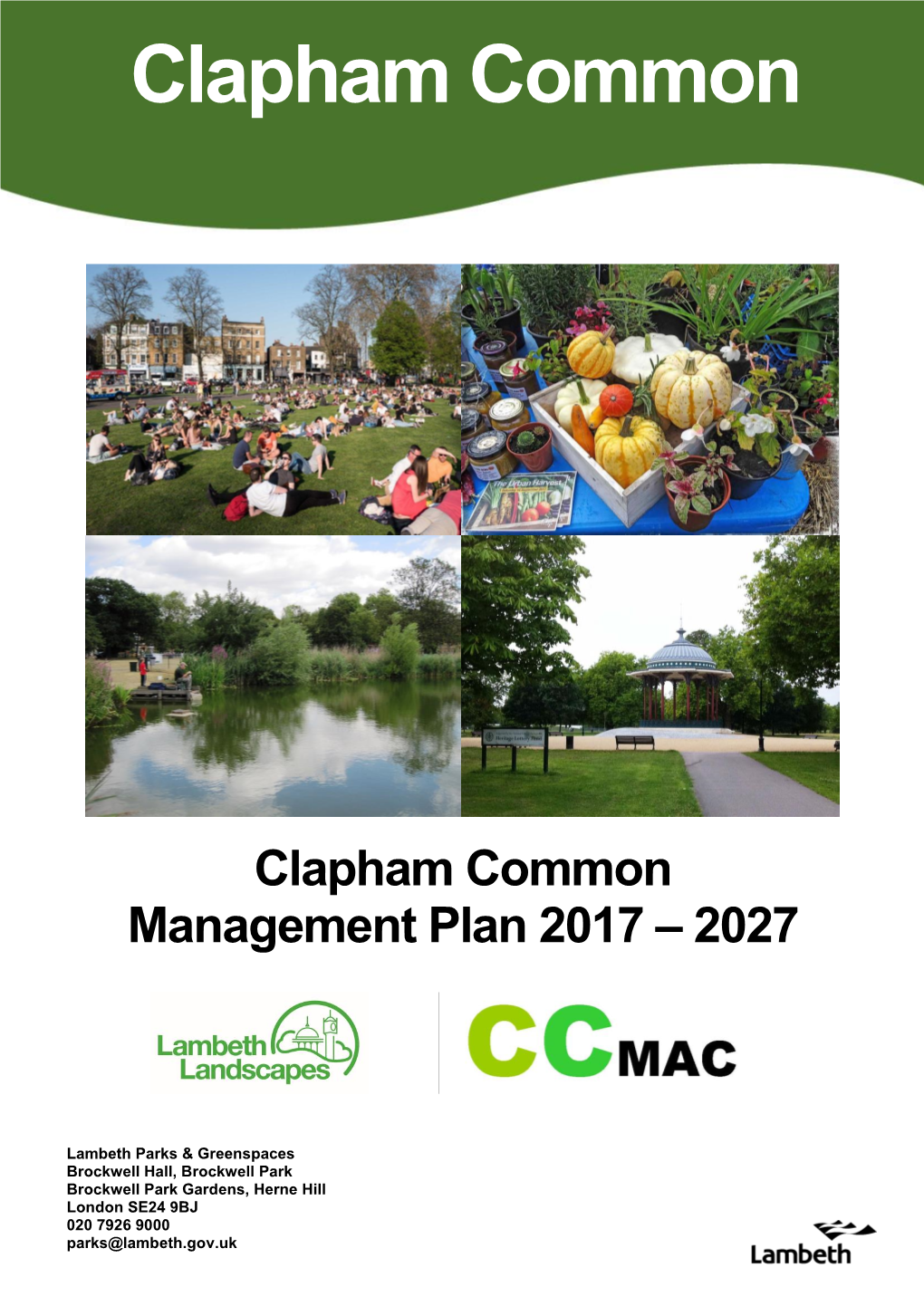 Clapham Common Management Plan 2017 – 2027
