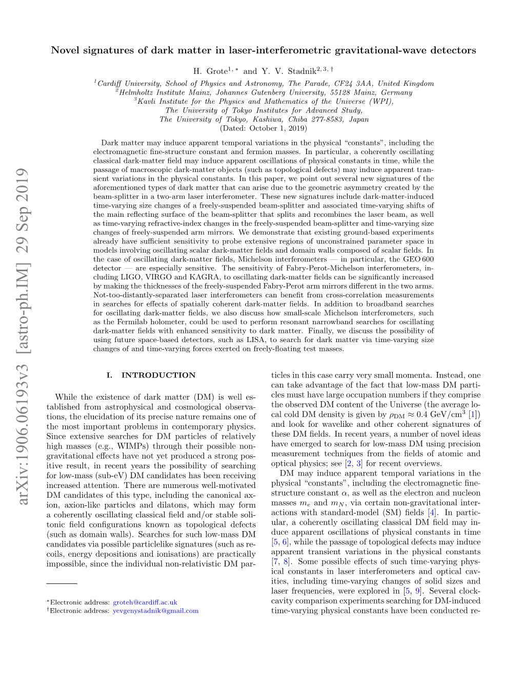 Novel Signatures of Dark Matter in Laser-Interferometric Gravitational-Wave Detectors