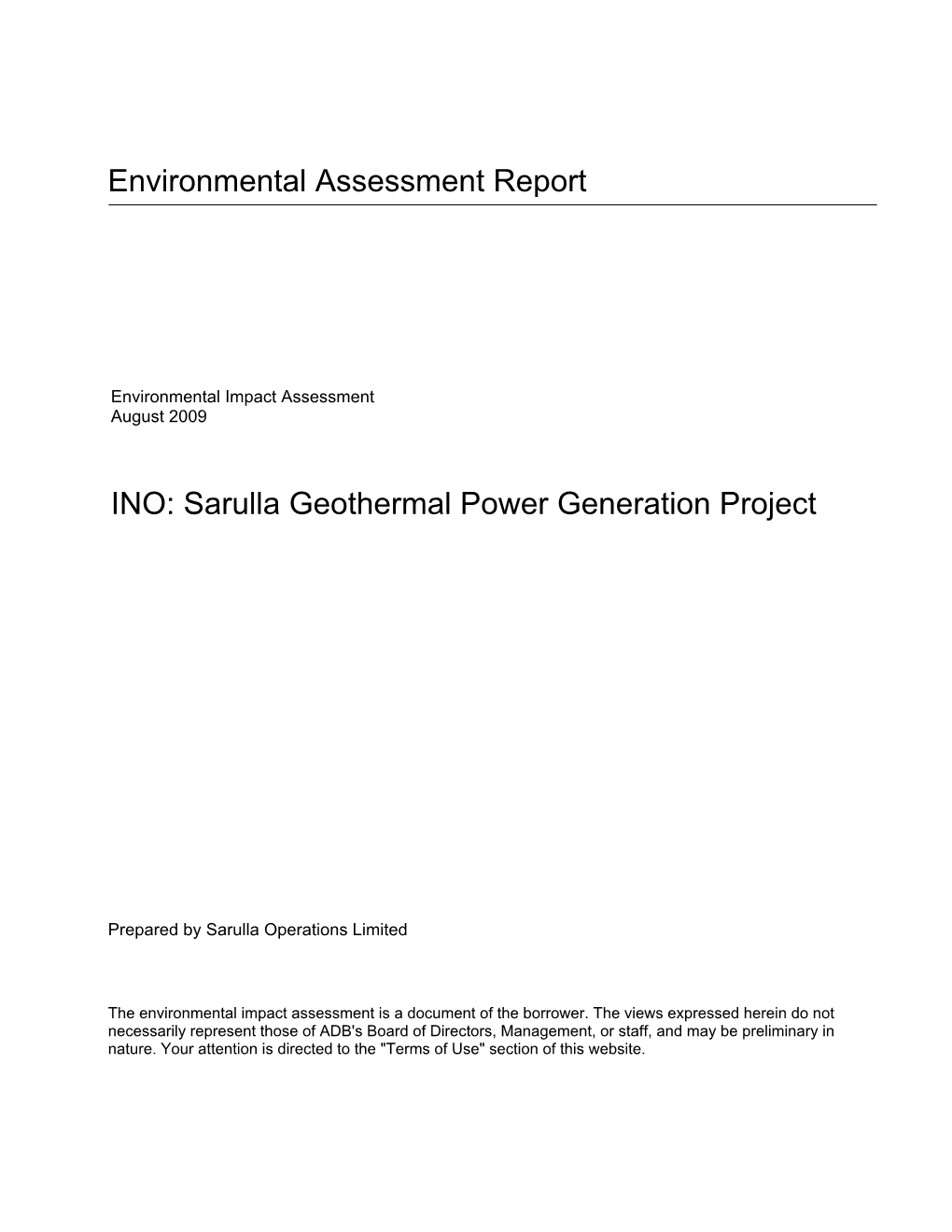 Sarulla Geothermal Power Generation Project