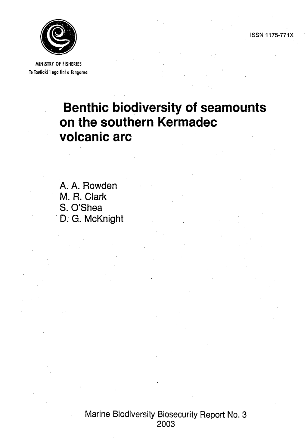 Benthic Biodiversity of Seamounts on the Southern Kermadec Volcanic Arc