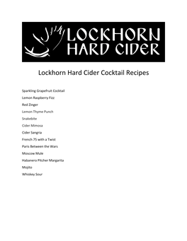 Lockhorn Hard Cider Cocktail Recipes