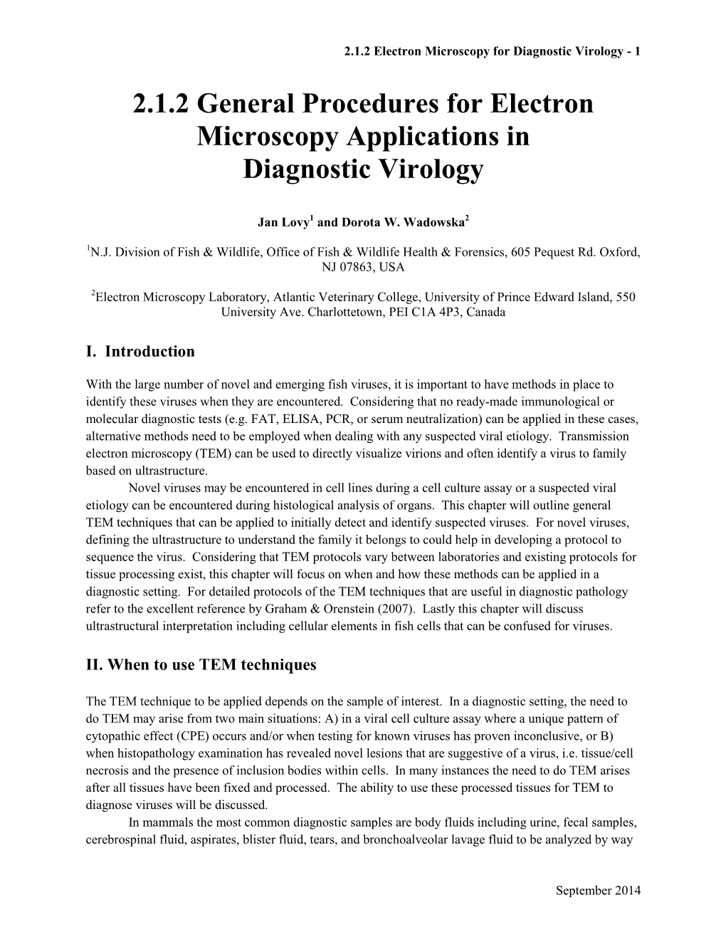 2.1.2 General Procedures for Electron Microscopy Applications in Diagnostic Virology