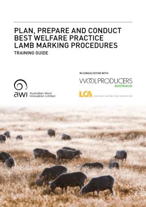 Plan, Prepare and Conduct Best Welfare Practice Lamb Marking Procedures Training Guide
