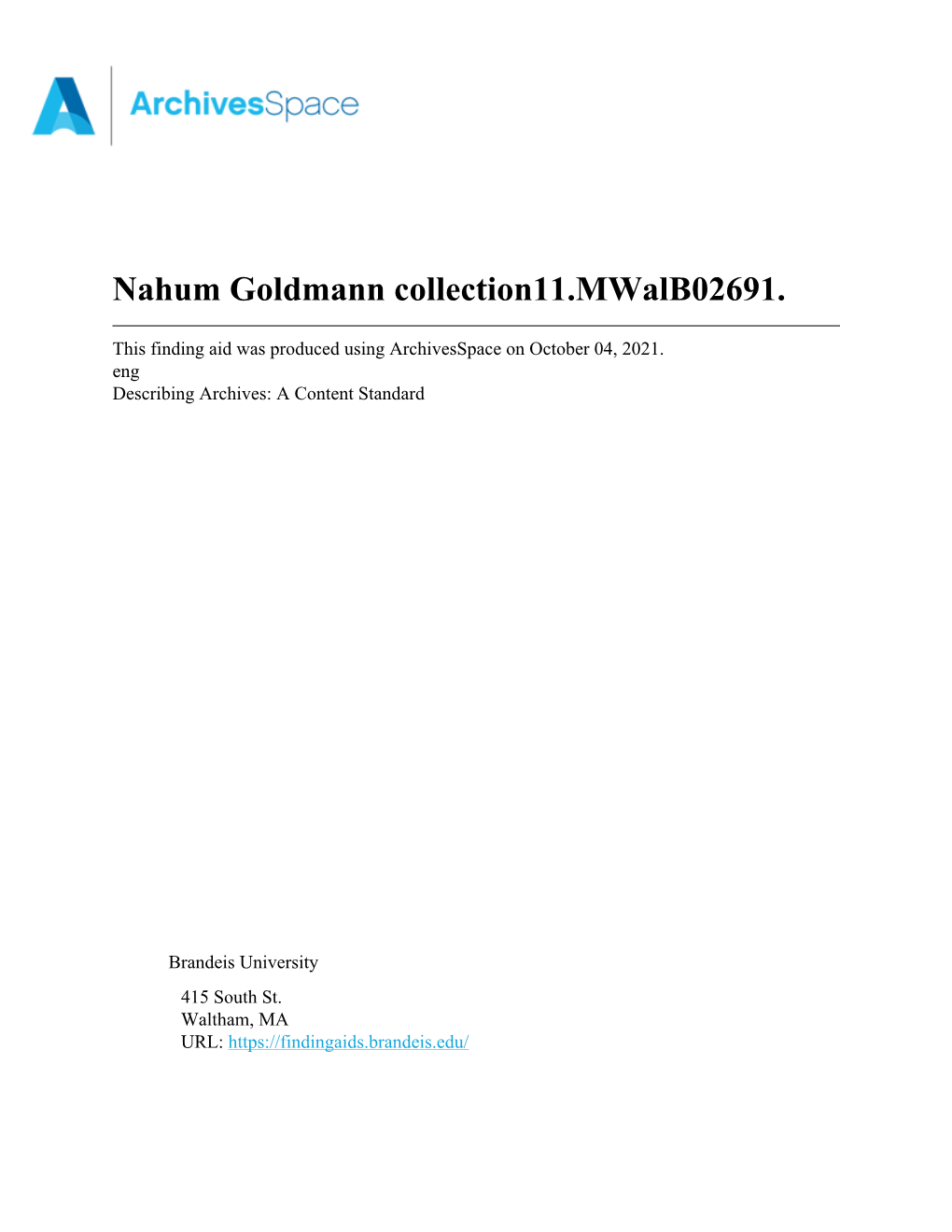 Nahum Goldmann Collection11.Mwalb02691