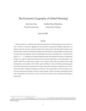 The Economic Geography of Global Warming*