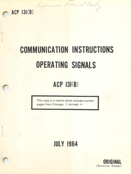 Operating Signals