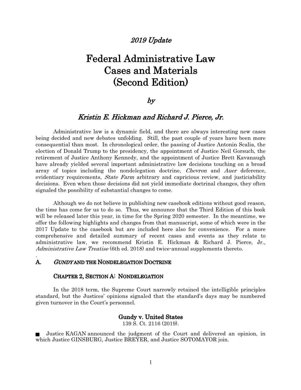 Federal Administrative Law Cases and Materials (Second Edition)