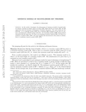 Minimum Models of Second-Order Set Theories