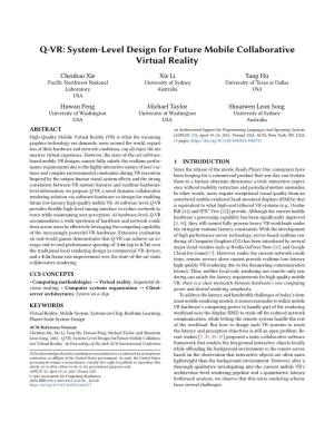 Q-VR: System-Level Design for Future Mobile Collaborative Virtual Reality